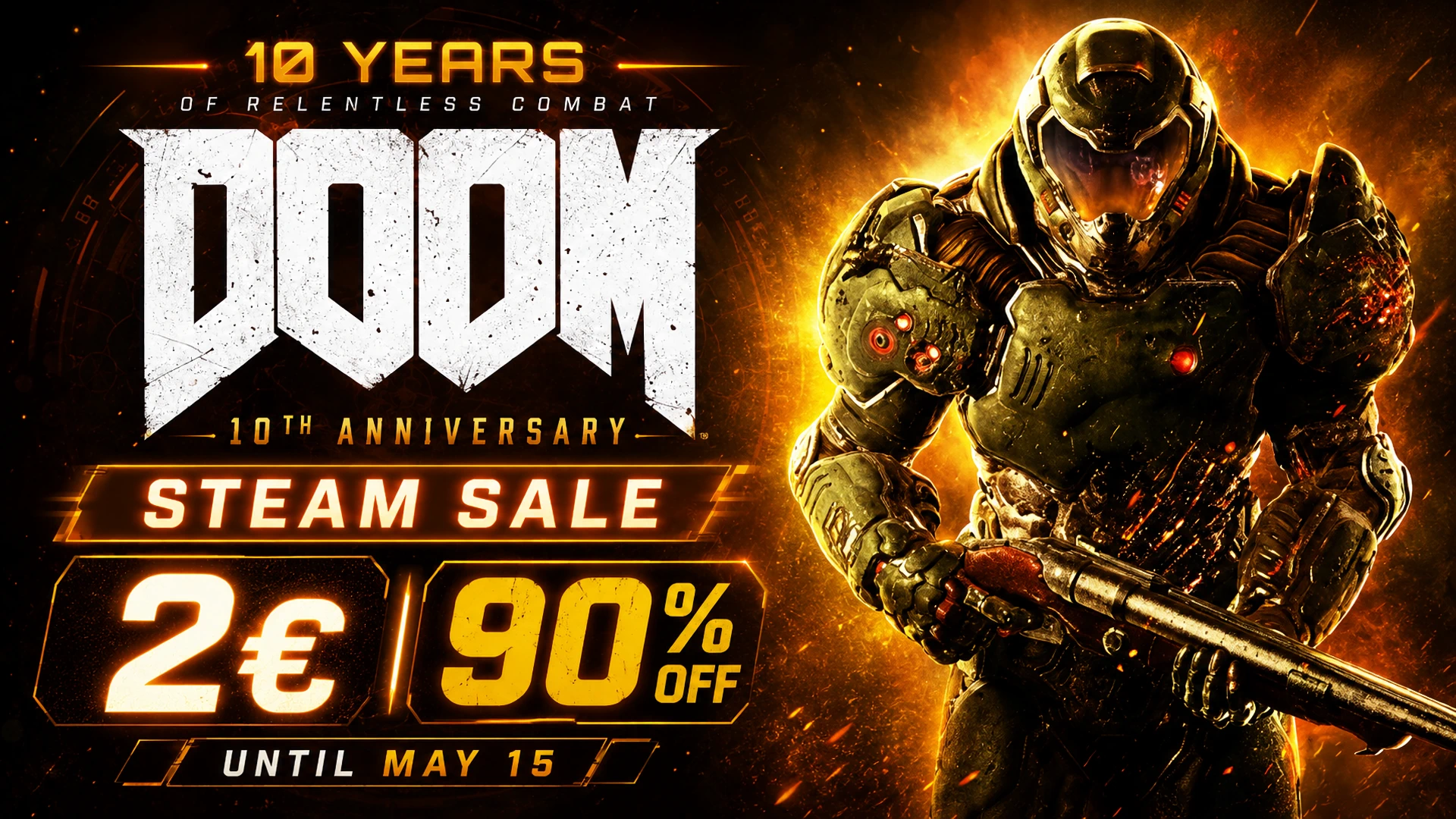 DOOM 2016 fête ses 10 ans et tombe à seulement 2 € sur Steam