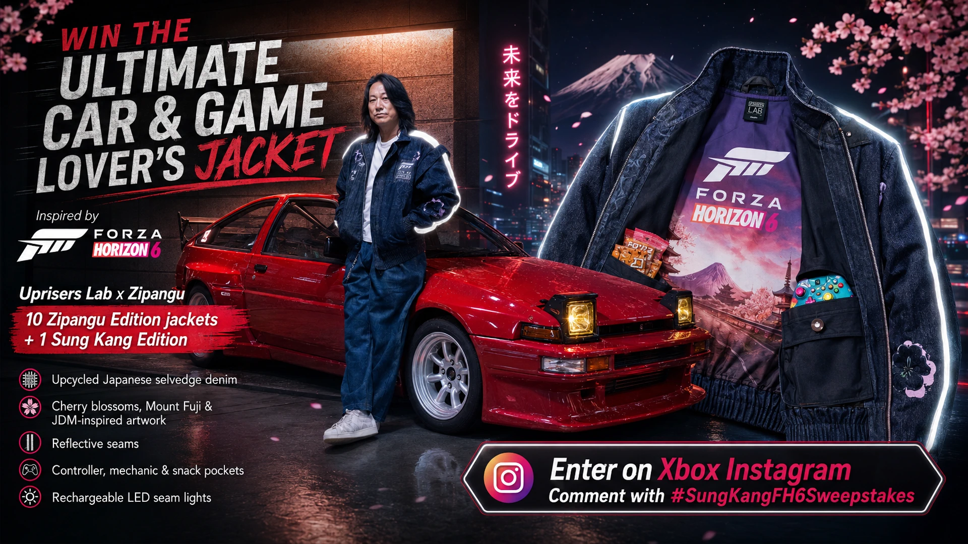 Forza Horizon 6 : Xbox et Sung Kang dévoilent des vestes racing japonaises à gagner