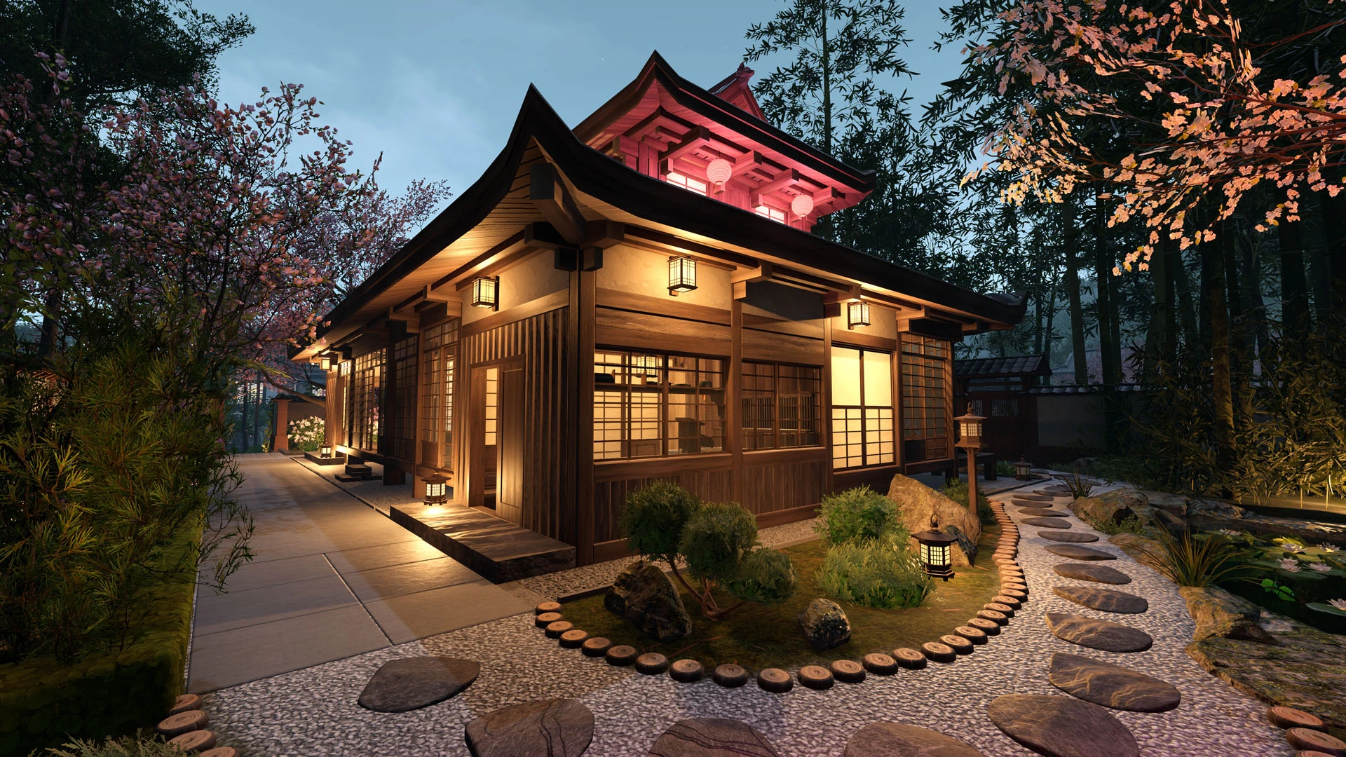 House Flipper 2 Sakura DLC : direction le Japon et les cerisiers en fleurs image 1