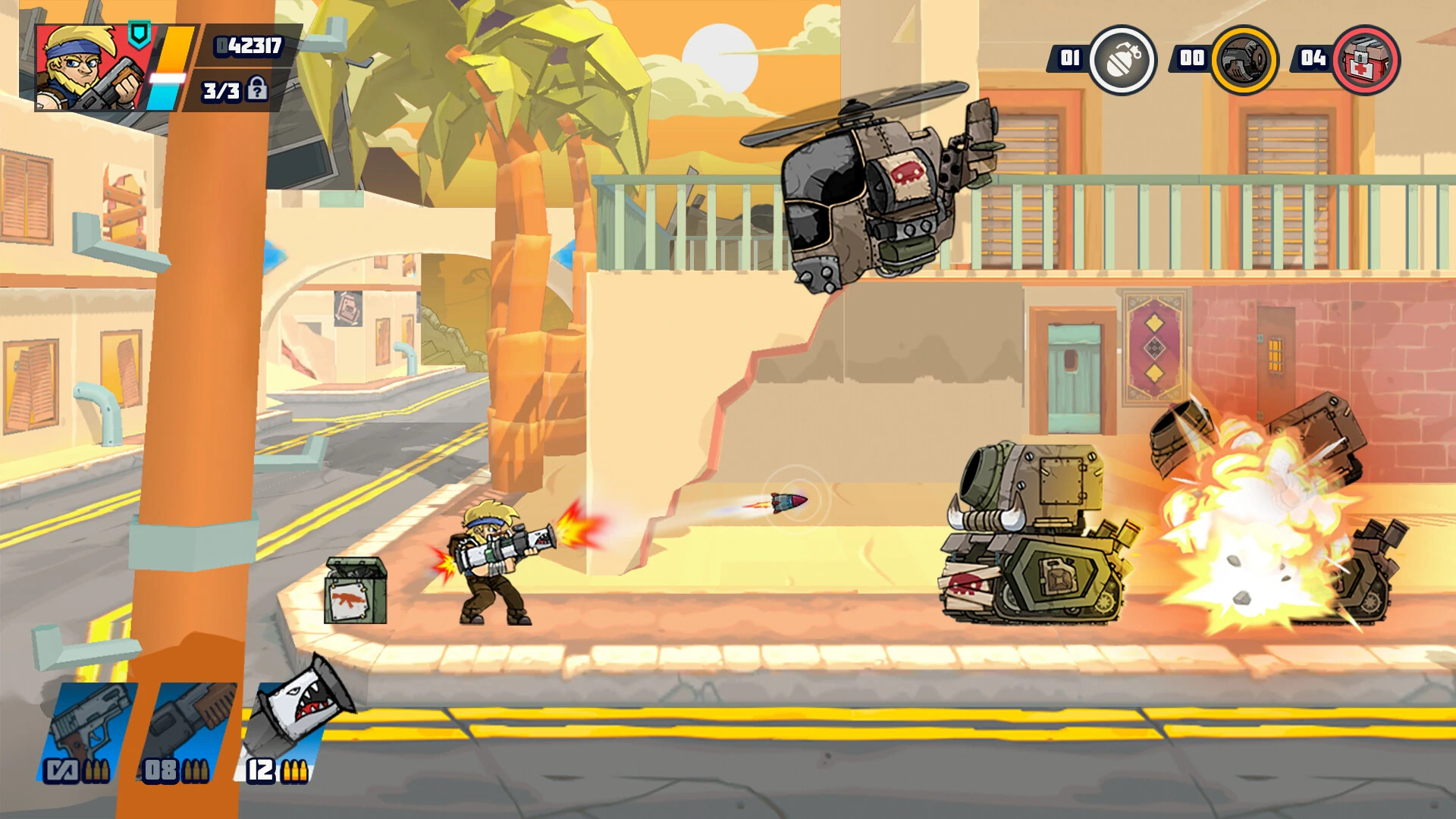 Metal Soldiers 3D Demo — un run-and-gun explosif entre armes lourdes, véhicules et dinosaures image 2