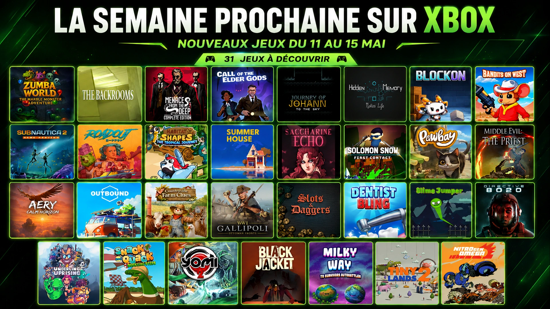 Xbox : les sorties de la semaine du 11 au 15 mai 2026