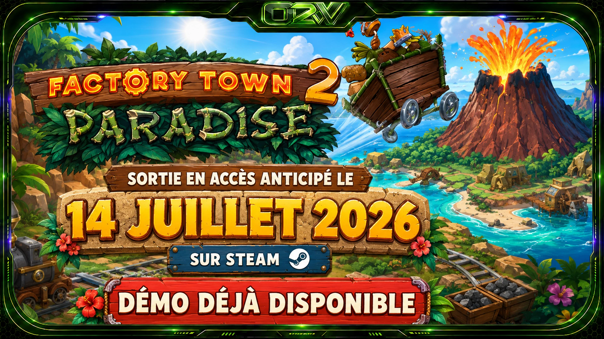 Factory Town 2: Paradise : automatisez un village tropical dès le 14 juillet 2026