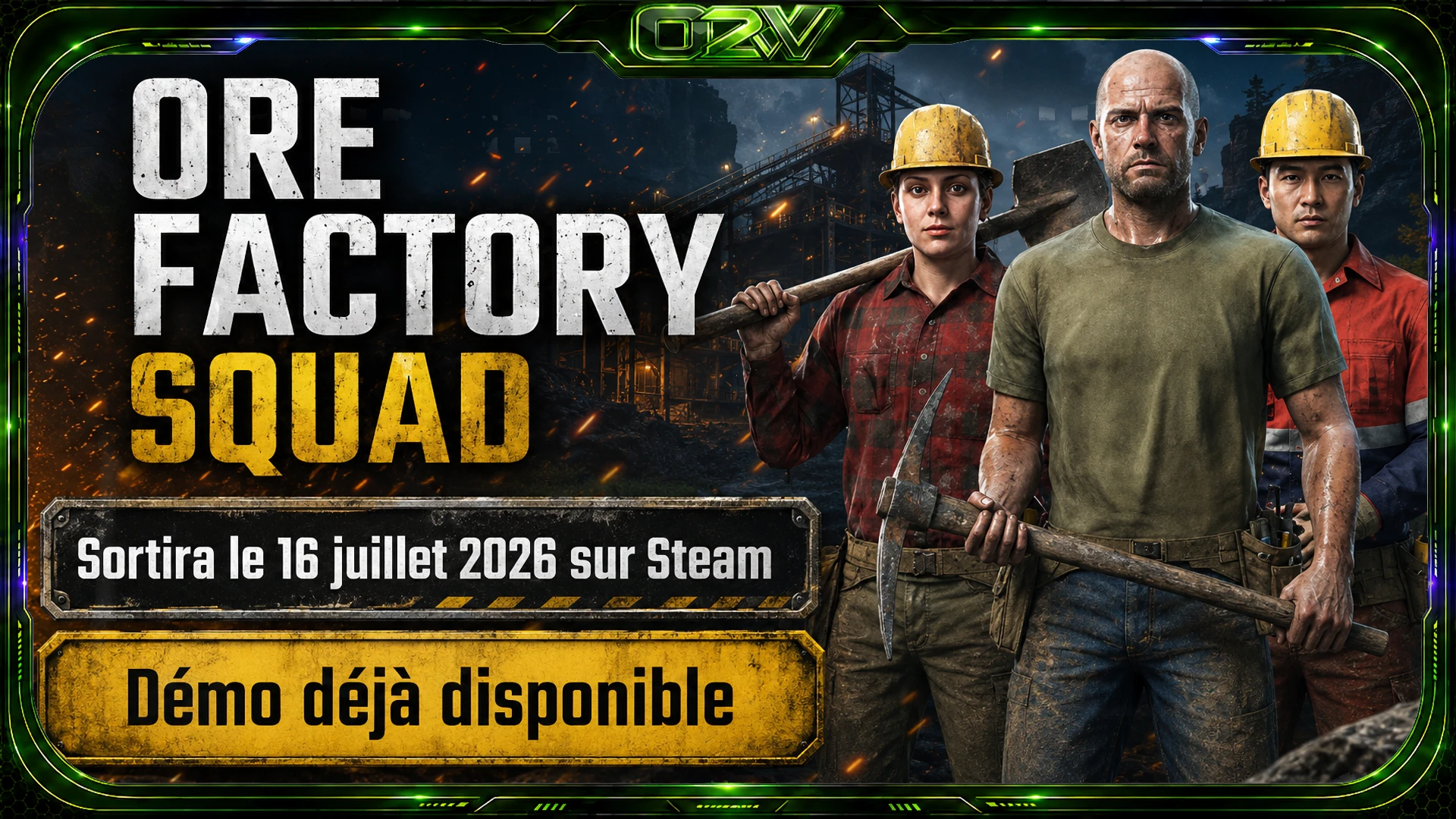 Ore Factory Squad : minage, usine et coop arrivent sur Steam le 16 juillet 2026