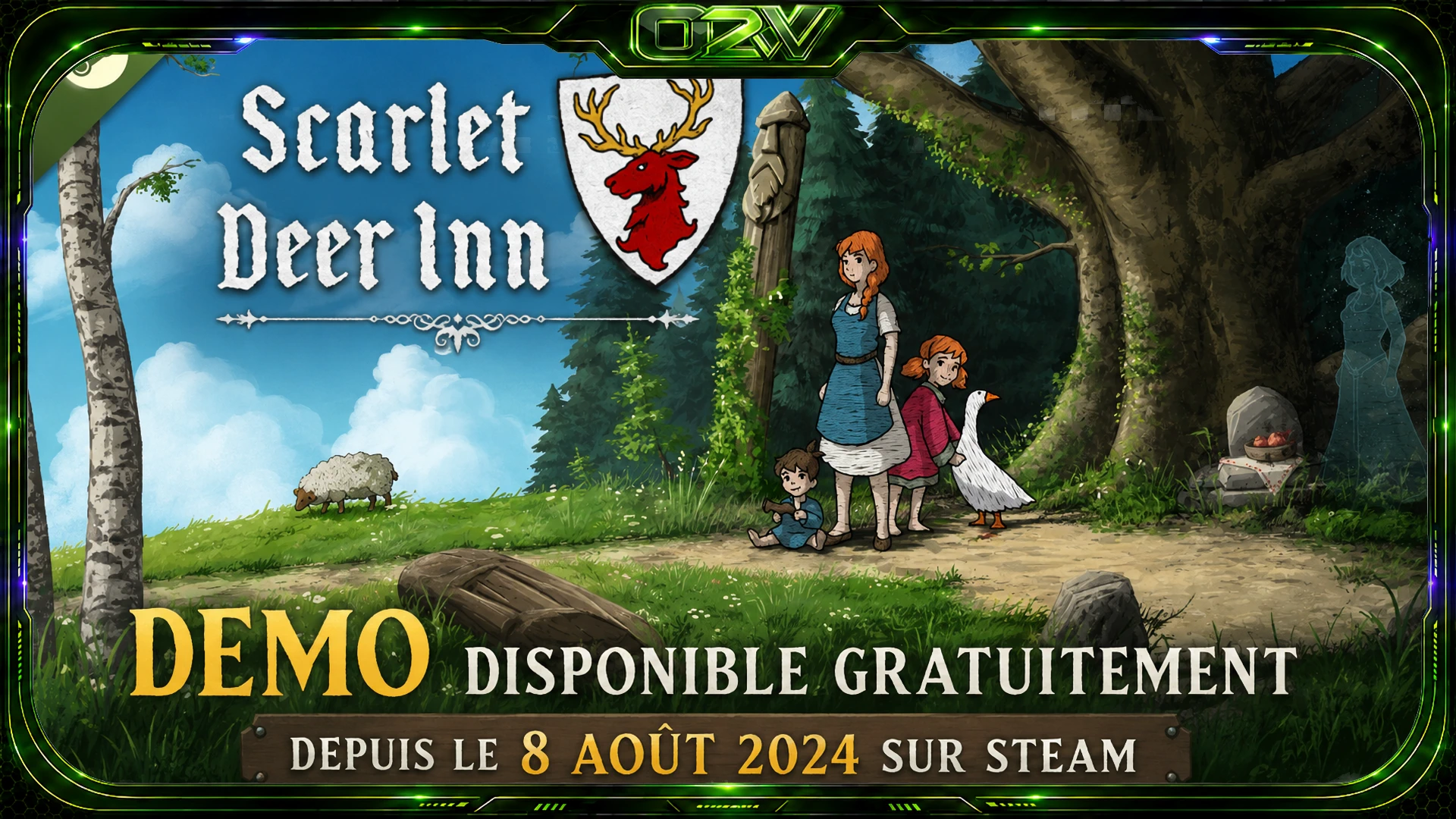 Scarlet Deer Inn Demo : un conte médiéval sombre brodé à la main