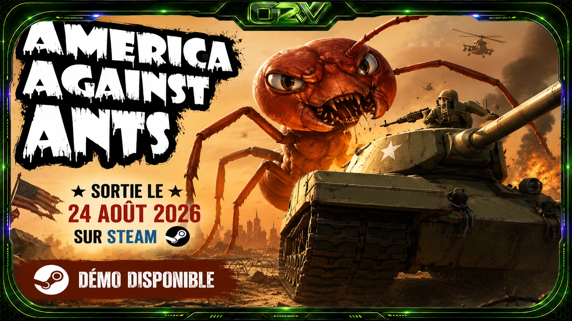 America Against Ants sortira le 24 août 2026 sur Steam avec une démo disponible