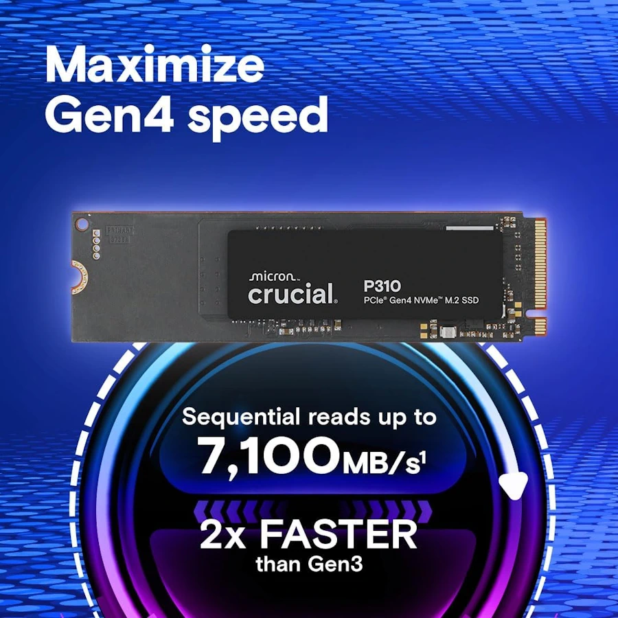 Crucial P310 500 Go — SSD NVMe PCIe 4.0 M.2 2280
