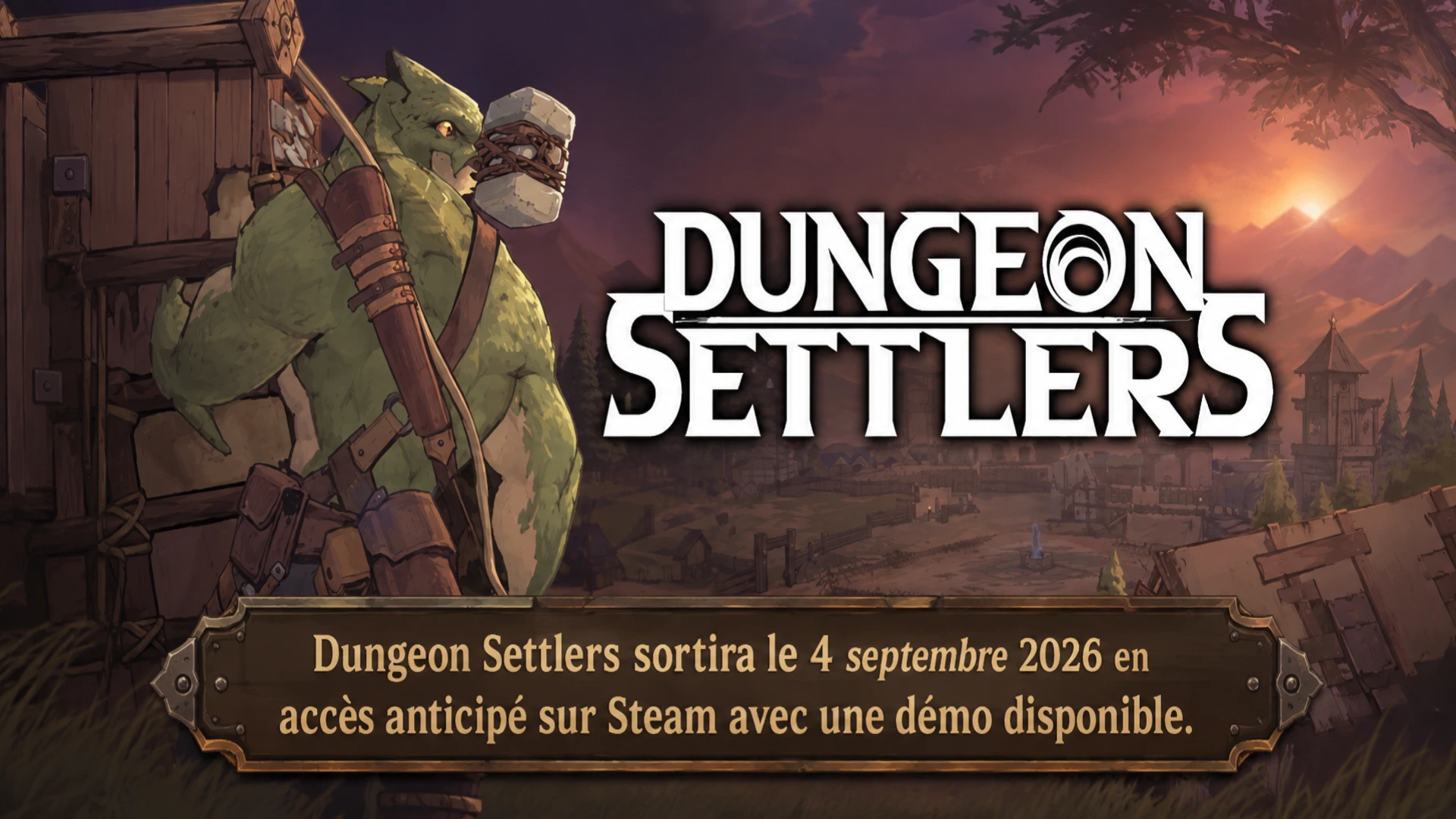 Dungeon Settlers sortira le 4 septembre 2026 en accès anticipé sur Steam avec une démo disponible