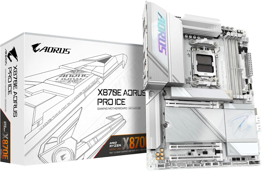Gigabyte X870E AORUS PRO ICE — carte mère AM5 DDR5 haut de gamme