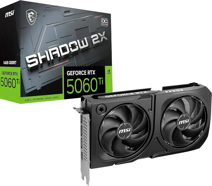 MSI GeForce RTX 5060 Ti 16G SHADOW 2X OC PLUS — 16 Go GDDR7