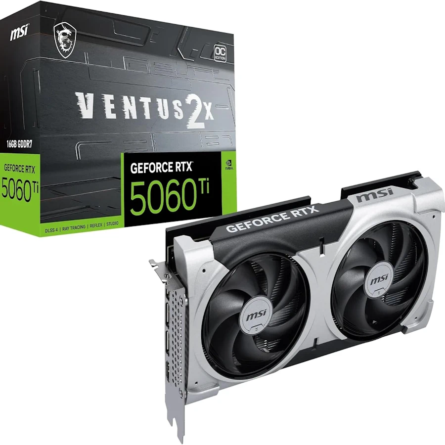 MSI GeForce RTX 5060 Ti 16G VENTUS 2X OC PLUS — 1080p plus confortable