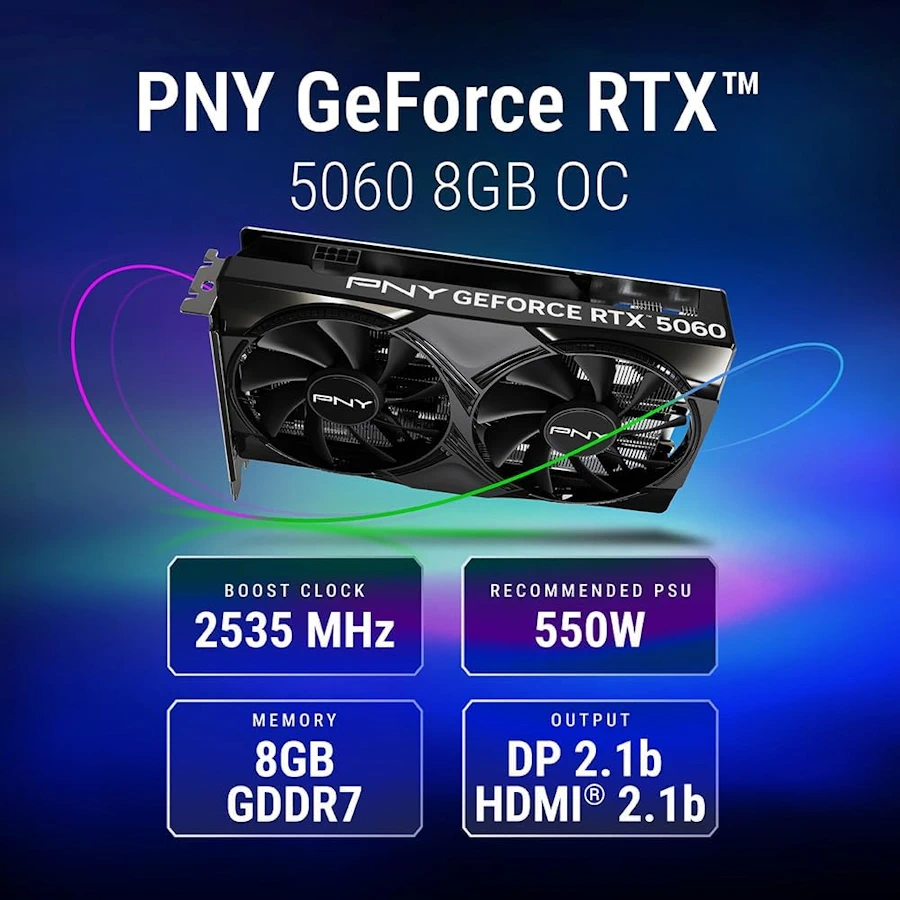 PNY GeForce RTX 5060 8GB OC Dual Fan — recommandation Full HD / 1080p image 2