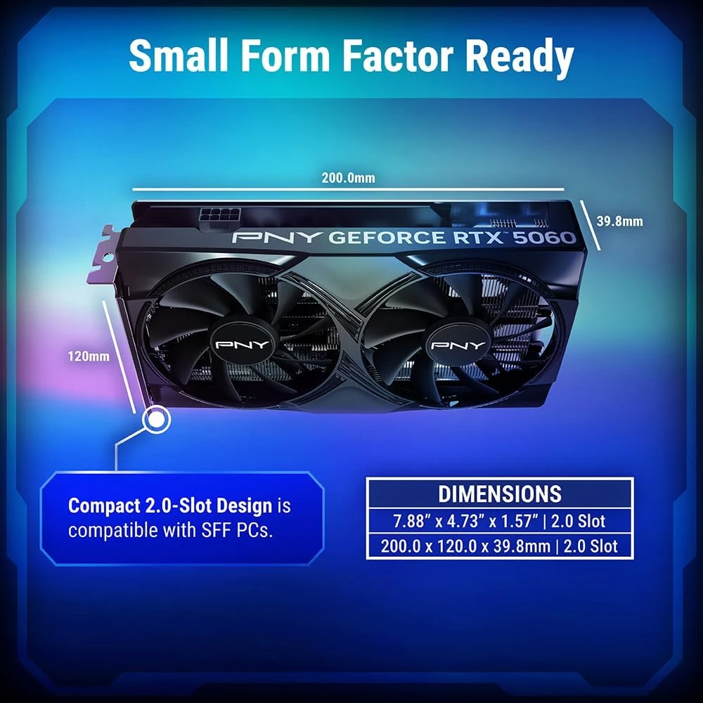 PNY GeForce RTX 5060 8GB OC Dual Fan — recommandation Full HD / 1080p image 3