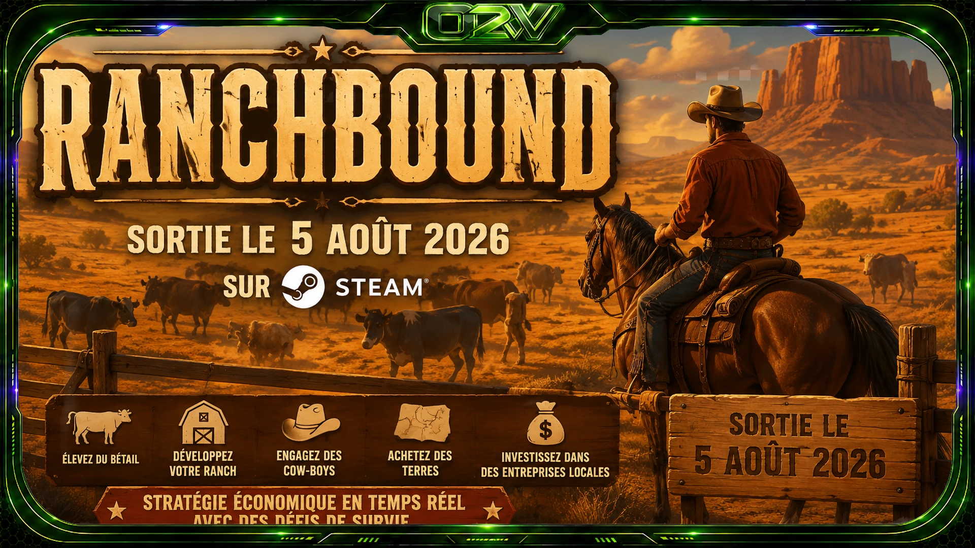 Ranchbound sortira le 5 août 2026 sur Steam
