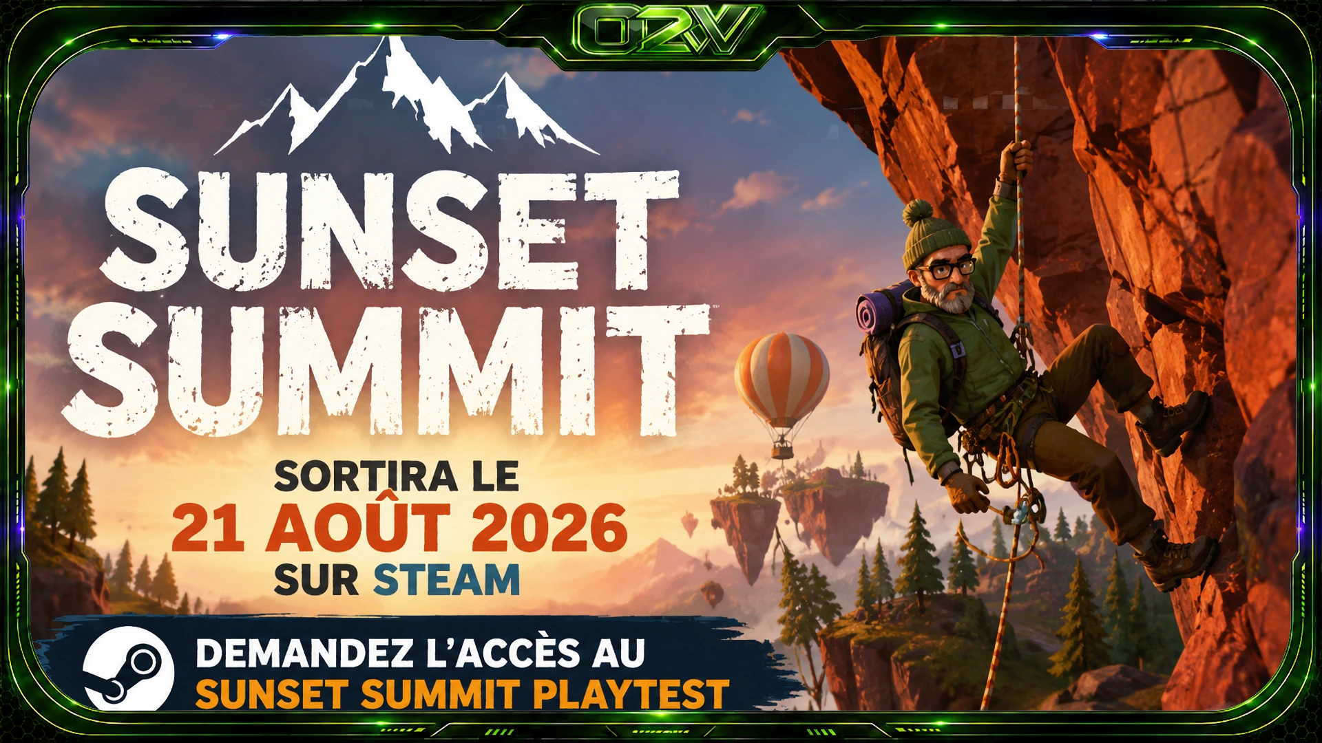 Sunset Summit sortira le 21 août 2026 sur Steam